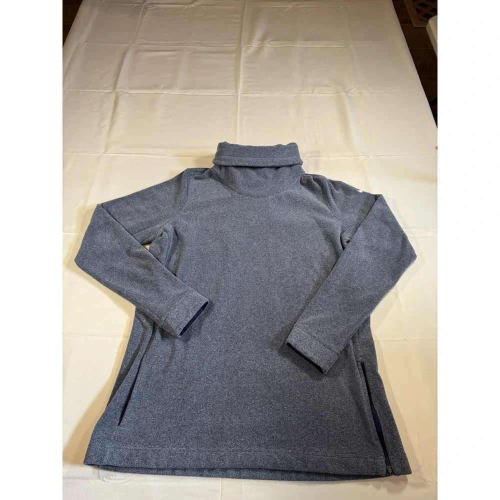 Women's Nike Dri Fit Fleece Pullover Size L Blue Funnel Neck Pockets